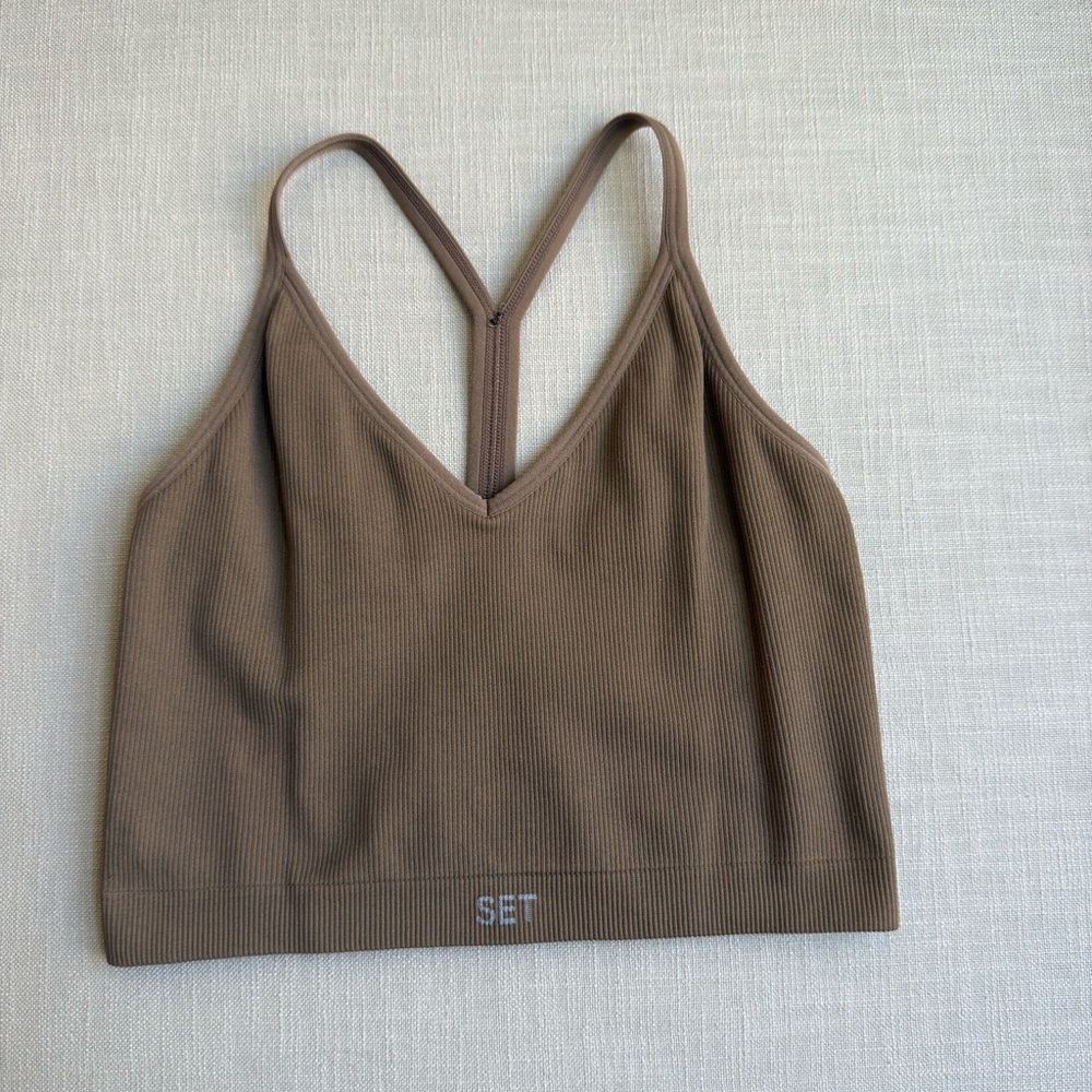 Set Active Women's Ribbed Bralette - Brown